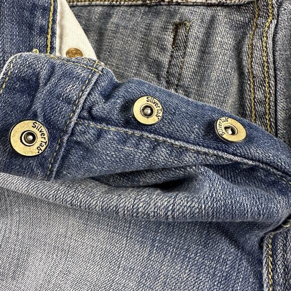 Vintage Levis SilverTab Jeans Mens 34x30 Blue Modern Boot Distress Y2k Denim - Picture 4 of 16